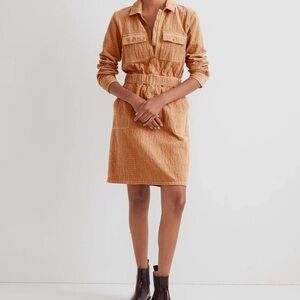 J.Crew corduroy zip stretch dress camel size 2